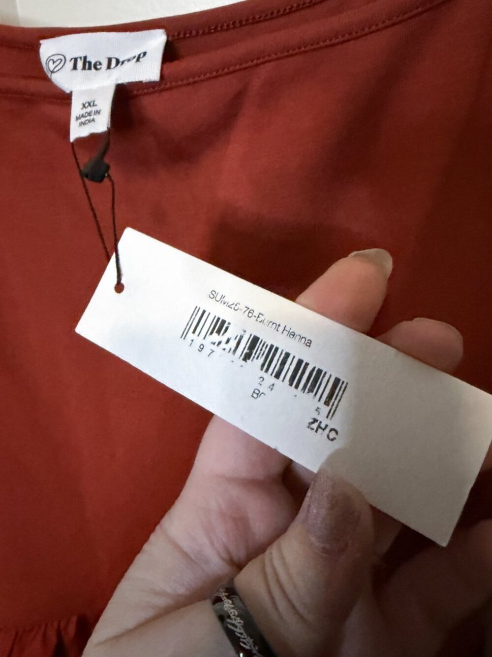 NWT The Drop XXL Rust Mixed Media Adjustable Strap Midi Dress w Pockets - Picture 5 of 11